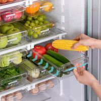 Plastic Transparent Refrigerator Organizer Storage Box Fridge Drawer Clear Refrigerator Container for Food Drinks Egg Holder