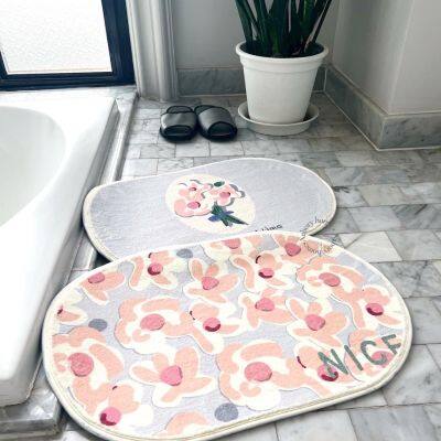 Bathroom Mat Non-Slip พรมหน้าห้องน้ำ พรมปูพื้นห้องน้ำ ️เซ็ทคู่ 2 ชิ้น พรมเช็ดเท้า พรมห้องน้ำ ขอบมน40x60cm 1เซ็ท2ชิ้น พรมปูพื้น พรมห้องนอน พรมกันลื่น พรมซับน้ำ พรมในห้องน้ำ พรมมินิมอล พรมเช็ดเท้ากันลื่น ซับน้ำ Bath Mat พรมห้องน้ำ แห้งเร็ว