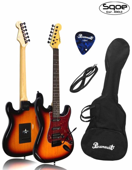 sqoe-sest230-electric-guitar-sunburst-color-free-guitar-bag-amp-cable-amp-pick