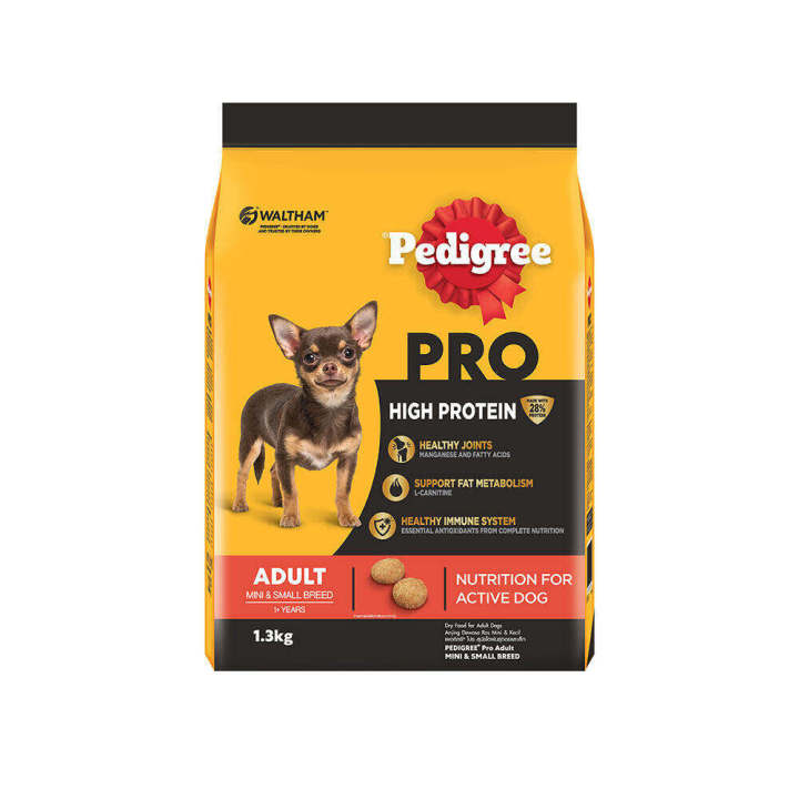 pedigree-เพดดิกรี-โปร-สูตร-ไฮ-โปรตีน-อาหารสุนัขแบบแห้ง-1-3-กก-อาหารสุนัขสำหรับสุนัขพันธุ์ทอยและเล็ก