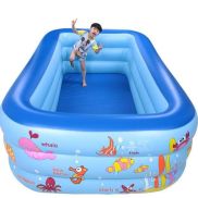 Bể bơi cho bé Đủ Cỡ bơm hơi gấp gọn làm hồ tắm Chất Liệu PVC An Toàn