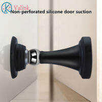 Pureone 1 Set Door Stopper Punch-free Anti-collision Stainless Steel Magnetic Door Stopping Bumper Household Supplies Door Catch Punch-free