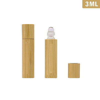 💖【Lowest price】MH 1/3/5/10ml ขวดไม้ไม้ไผ่น้ำหอมสแตนเลสม้วนน้ำมันขวดเปล่า