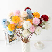 Artificial Flower Non-fading Not Withered 3 Heads Design Artificial Onion Ball Fake Flower for Hotel