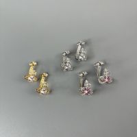 Westwood Vivian Vivian accessories West Queen Mother NANA same style zircon earrings earrings Internet celebrity simple design earrings 2023 imported