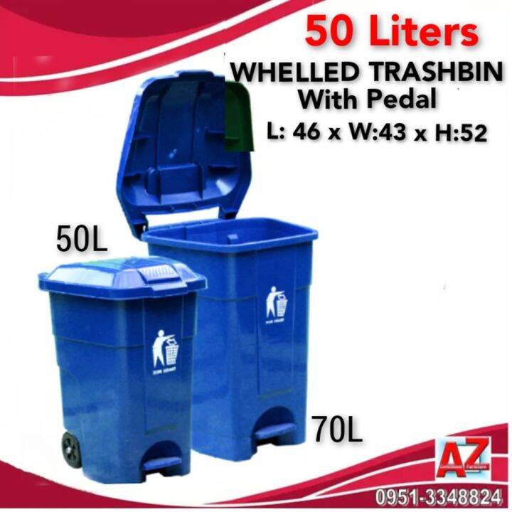 Wheeled Trash Bin 50 Liters (with Pedal) Lazada PH