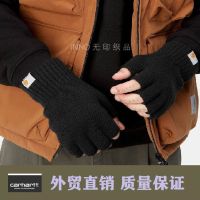 2023ใหม่ Carhartt ชุดใส่ทำงานถุงมือแบบเปิดครึ่งนิ้วทันสมัยถุงมือครึ่งนิ้วคู่ฤดูหนาวหนาสำหรับขี่สกีสไตล์ใหม่