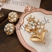 【hot sale】 ❂۞✌ B36 Vintage Creative Lily Flower Pearl Brooch Woman Student Party Lily of The Valley Flower Brooches Accessories Gift Pin Gifts