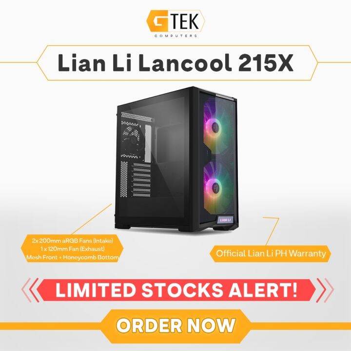 【COD】 Lian Li Lancool 215X Mesh w/ 2 x 200mm ARGB fans Black | Lazada PH