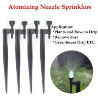 5Pcs Green Black Round headAtomizing Nozzle Irrigation Sprinkler Nozzle Support Spike Watering Sprinklers Stakes Water Connector Watering Systems  Gar