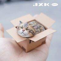 Kawaii Jxk แมวตัวเล็กในกล่องเดลิเวอรี่น่ารัก Cure Pet Mini Model Mainan Pasang คู่มือ100% ต้นฉบับตุ๊กตาโมเดลของเล่น Realshot