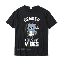 การพิมพ์พิเศษใหม่เพศ Non-Binary Pride เสื้อ Gamer เพศฆ่า My Vibes เสื้อยืดผ้าฝ้ายเสื้อยืดแฟชั่นผู้ชาย TOP