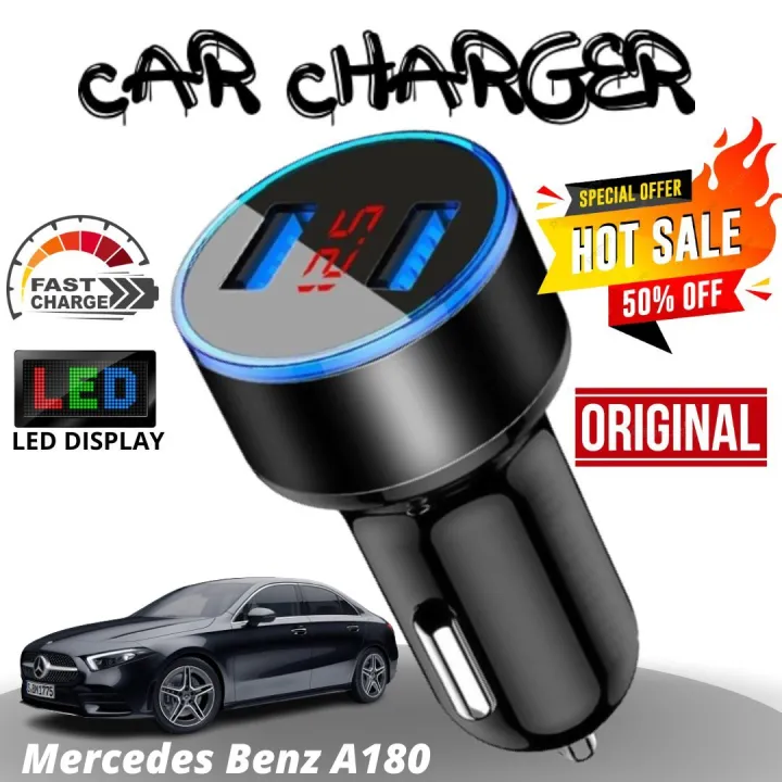 Mercedes Benz a180 Car Charger Double USB Port Fast Charger Original High  quality with LED indicator Quick charge Car Charger port  Car  Accessories Car Interior Accessories Universal Car socket Charger |