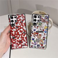 เคสโทรศัพท์ Samsung Galaxy,เคสมือถือ S23อัลตร้า S20 S21อัลตร้าพลัส + S20 + ลายเฮลโลคิตตี้มิลค์ดอกไม้