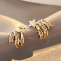 [COD] needle five-pointed star earrings female niche design high-end cold light luxury sweet earring