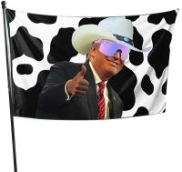 Pink Trump Flag Cow Print Funny Trump Cowboy Hat Parties Party Vivid Color Banner Decorations Indoor Living Room Polyester 100D