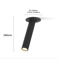 BlackWhite Long Tube Led Downlight 12W Recessed LED Spotlight Angle Rotatable Ceiling Light Indoor Lighting For Kitchen Bedroom