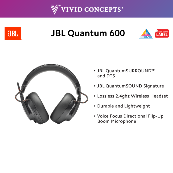 JBL Quantum 600 Wireless overear performance gaming headset with