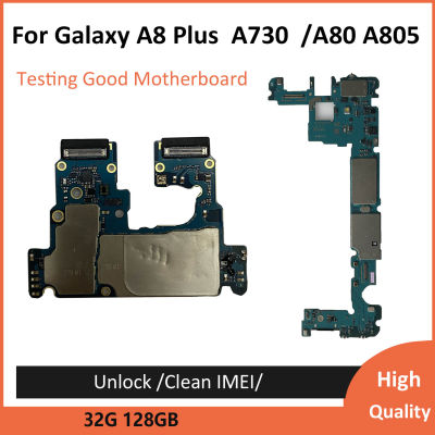 ปลดล็อกเมนบอร์ดความจุ64GB 32GB Papan Logik Asal สำหรับ Samsung Galaxy A8 PLUS A80 A730F A805F ซิมคู่เดียว