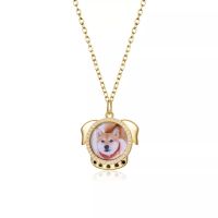 Custom Dog Paw Print Necklace With Picture Necklace For Cat Shape Pendant With Photo 18K Gold Plated Souvenir Memory Jewelrygift