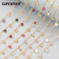 C59 GUFEATHER,เครื่องประดับอัญมณี,ผ่านการเข้าถึง,นิกเกิลฟรี,ชุบ18K,โลหะทองแดง,หินธรรมชาติ,สร้อยคอโซ่ Diy,1เมตร/ล็อต