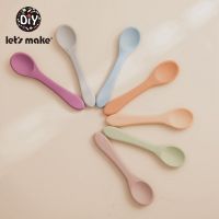 LetS Make Food Grade Free BPA  Silicone Spoon Baby Feeding Tableware  Baby Silicone Spoon Baby Products Safe Feeding Accessorie Bowl Fork Spoon Sets