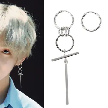 1 Pair KPOP DNA Korean V Earrings stainless steel Long Men Bangtan
