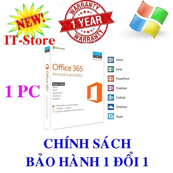HCM]Phần mềm Office 365 Personal 32/64bits - Mã Sản Phẩm: QQ2-00570 Office  365 Personal English APAC EM Subscr 1YR Medialess P2 