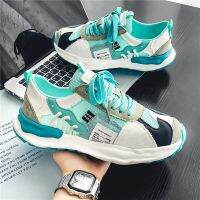 Summer Mens Fashion Trend Splicing Design Comfortable and Breathable Casual Sports Shoes Blue Size 39-44