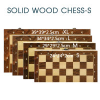 Wooden Chess Set 39*39 cm Folding Magnetic Larg Chessboard Puzzle Game With 34 Solid Wood Chess Pieces Travel Board Game Gift