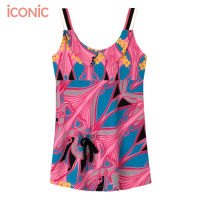 iCONiC PINK WALLPAPER TOP #5310 เสื้อผญ ผ้ายืด ลายกราฟฟิก สีชมพู ตัดต่อช่วงอก เสื้อแฟชั่น เสื้อผญแฟชั่น เสื้อไฮโซ เสื้อออกงาน เสื้อดอกไม้