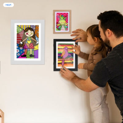 GHJ กรอบรูปศิลปะสำหรับเด็กสำหรับโครงงานศิลปะกรอบโชว์ภาพ A4สำหรับเด็ก