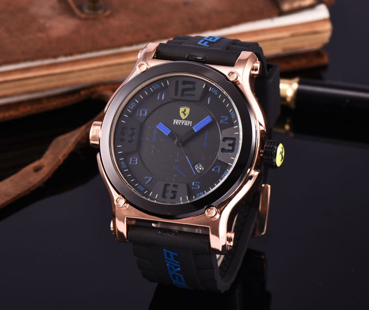 2021ดีไซน์ใหม่ชายนาฬิกาควอตซ์นาฬิกาวันที่สายคล้องคอซิลิโคนกันน้ำผู้ชาย Luxury Chronograph