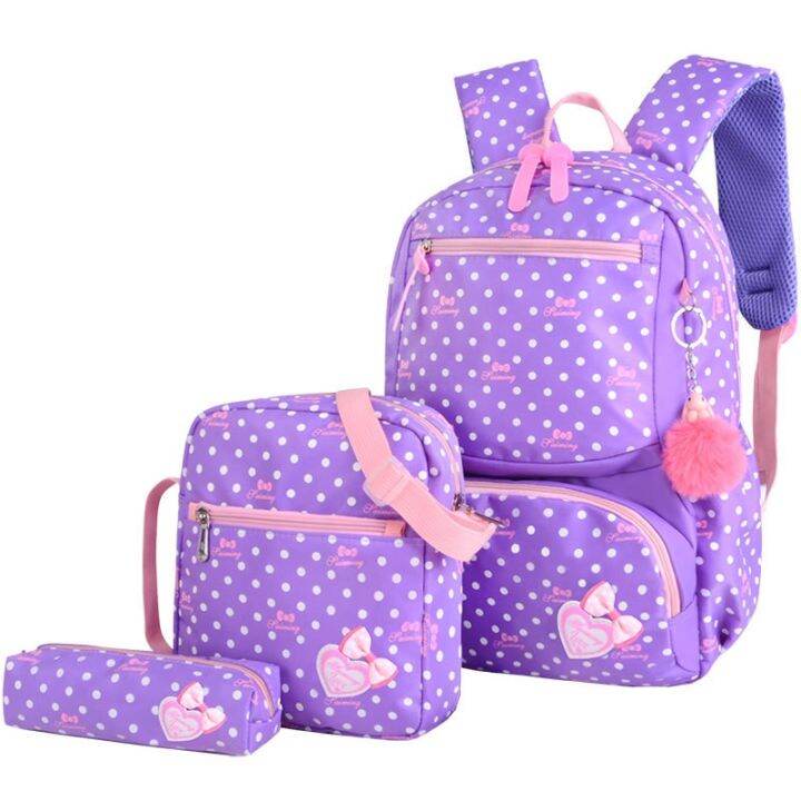 3pcs-set-dot-printing-school-bags-backpack-schoolbag-fashion-kids-lovely-backpacks-for-children-girls-school-student-mochilas