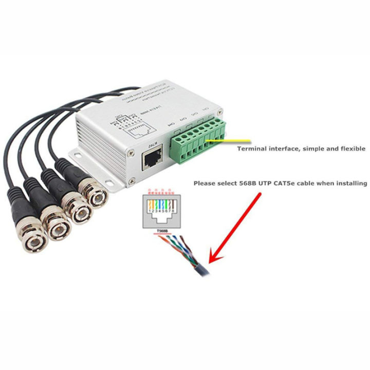 pripaso-4-ch-720p1080p-hd-passive-video-balun-cctv-camera-transceiver-bnc-to-cat5e-rj45-utp-cable-converter-4ch-video-balun