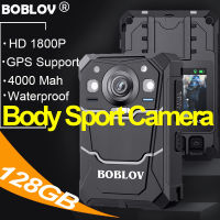 BOBLOV B4K3 Body Mini Sports Waterproof Camera บอดี้กล้องมินิสปอร์ตกับ GPS HD 3.2K 1800P 128GB กันน้ำ 4000Mah DVR Video Audio Recorder BodyCam กล้องดิจิตอล Handcam ตำรวจกล้องตรวจจับการกระทำรถจักรยานยนต์ Dash Cam สำหรับการบันทึกวิดีโอ for Vlogging