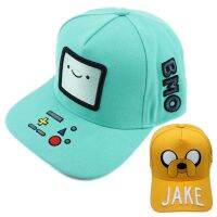 หมวกเบสบอล BMO Jake ลายการ์ตูนสำหรับเด็กผู้ชาย,หมวกหมวกทรักเกอร์เบสบอลสำหรับผู้หญิงผู้ชายผู้ใหญ่คอสเพลย์ปรับได้ปักลายหมวกฮิปฮอปสีเหลืองของขวัญ