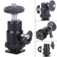 Aluminum Rotary Mount Stand 1/4 Hot Shoe Adapter Metal Tripod Ball Head With Lock Camera Essories 360 Degree For GOPRO