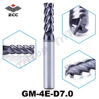 Zcc.ct Gm-4e-D7.0คาร์ไบด์ซีเมนต์4ขลุ่ยดอกกัด7มม. พร้อมก้านตรงเส้นผ่านศูนย์กลางของเครื่องมือ D 7.0มม.