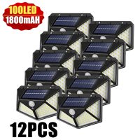 ▩☇✒ 100 LED Solar Wall Lights Outdoor Solar Lamp Waterproof Motion Sensor Solar Powered Sunlight Street Light for Garden Decoration