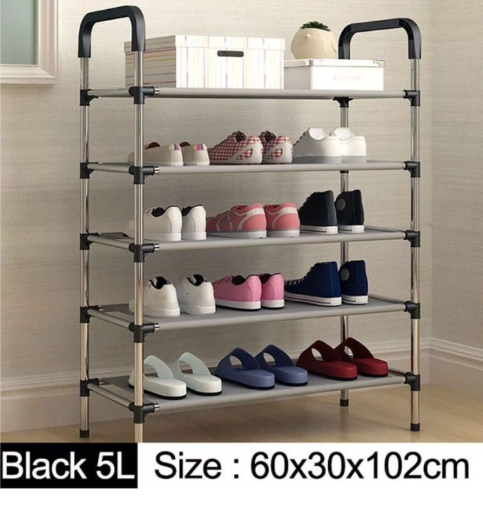 5 Layer shoe rack stainless steel Stackable Shoes Organizer Storage ...