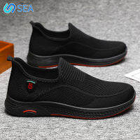 ST รองเท้าผ้าใบลำลองแบบสวมสำหรับผู้ชาย Fly-Woven Breathable Casual Shoes