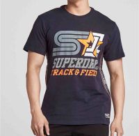 Superdrys เสื้อยืดแขนยาวและสั้นแห้งมากผ้าฝ้ายบริสุทธิ์คลาสสิกยุโรปและอเมริกาคอกลมยี่ห้อ205622