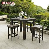 Exclusive customization Rattan table and chair outdoor courtyard outdoor garden balcony cafe leisure table and chair rattan chair combination high rattan table and chair