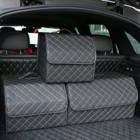 Car Trunk Organizer Large Capacity Auto Multiuse Tools Storage Bag Stowing Tidying Leather Folding For Emergency Storage