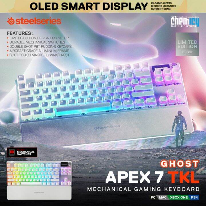 Steelseries Apex 7 TKL Ghost Edition RGB Mechanical Gaming Keyboard ...