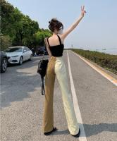 Retro Spliced Jeans Women S Ins Straight Tube Loose Slimming Pants Trend Ladies Solid Color Casual Jeans