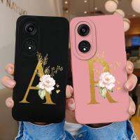 เคสสำหรับ Oppo A78 5G เคสโทรศัพท์ซิลิโคนนิ่ม TPU ลายดอกไม้ A-Z กันกระแทกแฟชั่นสุดหรูกรอบคู่ทรงสี่เหลี่ยมบางสำหรับ Oppo A58ของขวัญให้เพื่อนเคสขนาด58 Capa