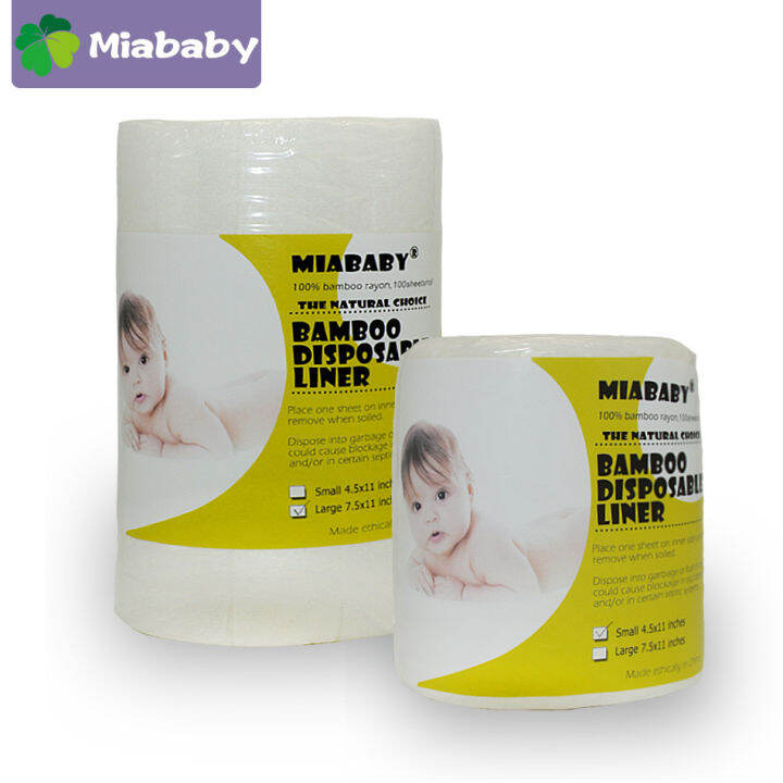 Miababy 3 rollsset Disposable Diapers Liners Biodegradable & Flushable
