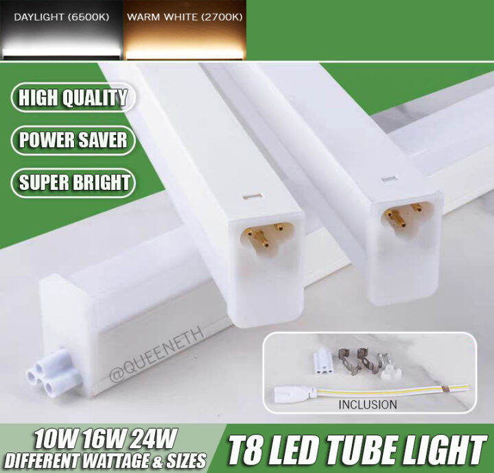 T8 Integrated Led Tube 24w 16w 10w Warm White Daylight Energy Saver 220v 240v Ceiling Light T8 7047